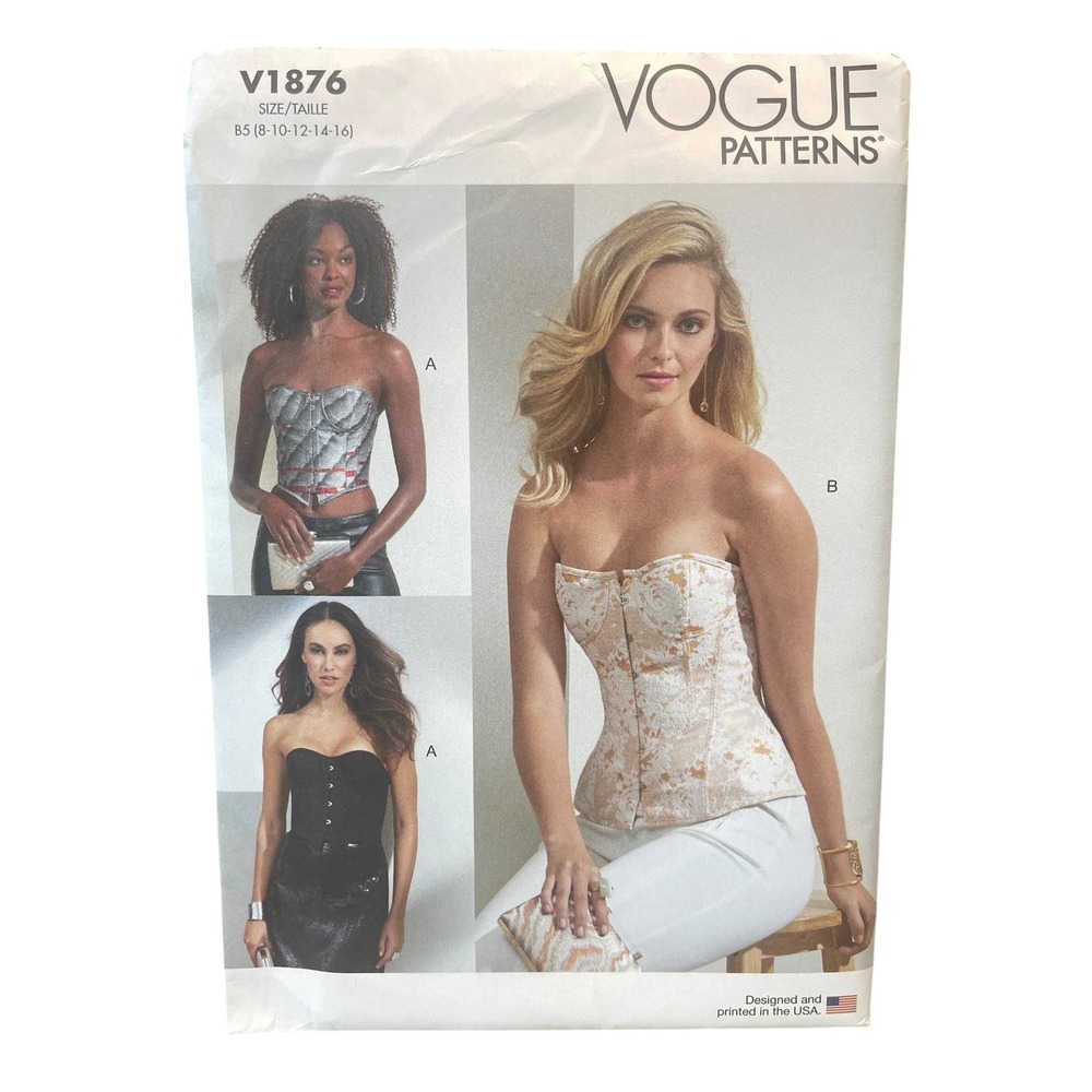 Vogue Patterns V1876 Corset Sewing Pattern Misses 8-16 Boned Bustier Lined FF